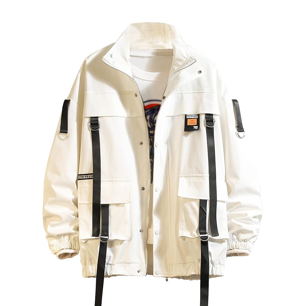 GURUNVANI Men Jacket Graffiti Jackets Lightweight Cotton